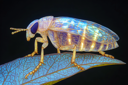 Golden Beetle on Leaf