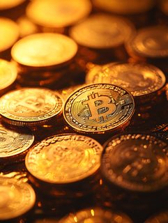 Golden Bitcoin Pile