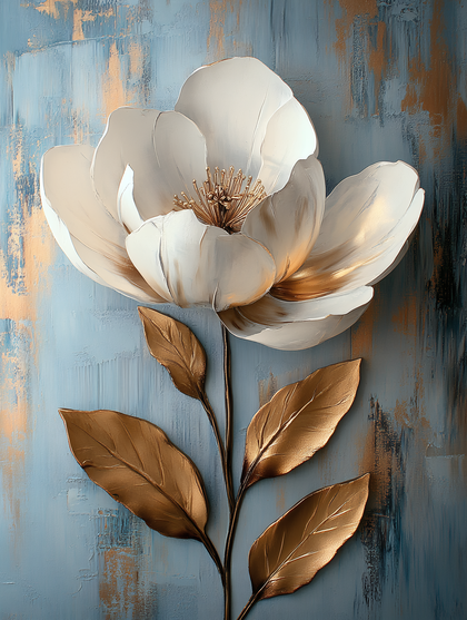 Golden Bloom Abstract