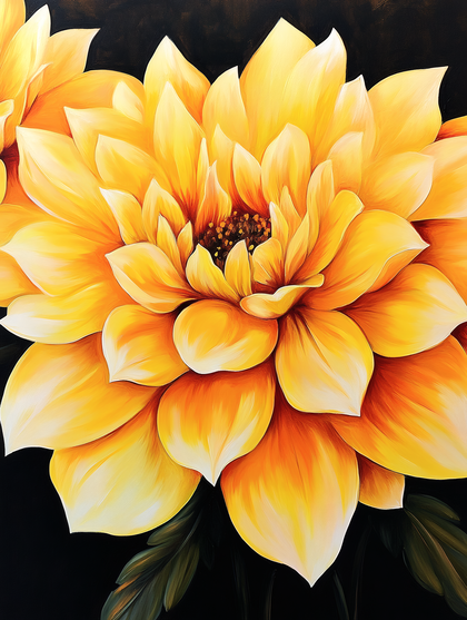 Golden Bloom Painting