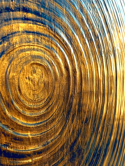Golden Blue Concentric Circles Abstract