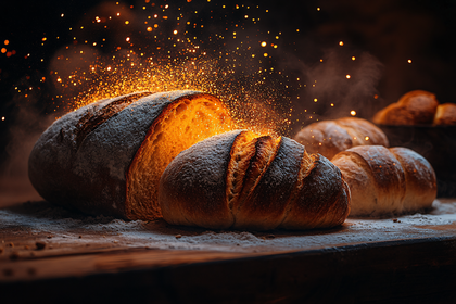 Golden Bread with Sparkling Dust
