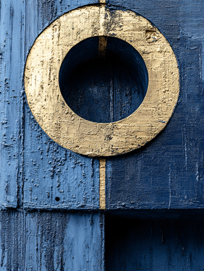 Golden Circle and Blue Background