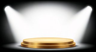 golden circular podium