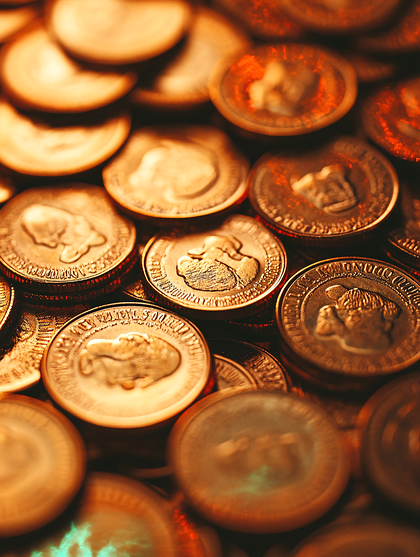 Golden Coin Pile Close-Up