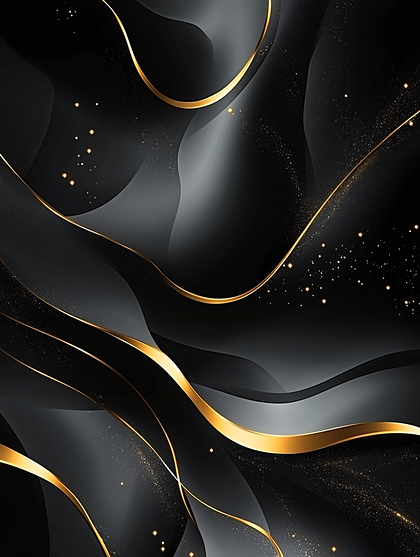 Golden Curves On Black Abstract