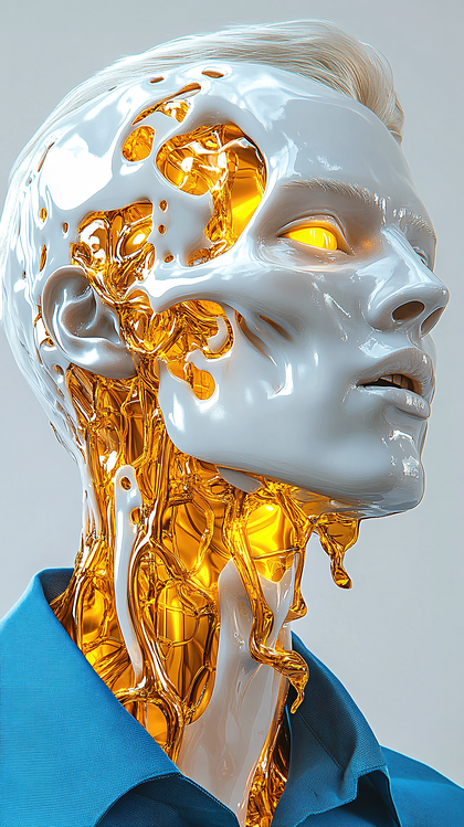 Golden Cybernetic Head