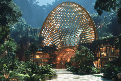 Golden Dome in Lush Jungle
