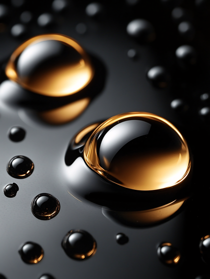 Golden Droplets on Black Surface