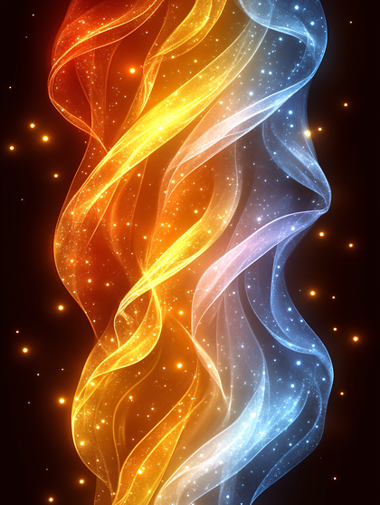 Golden Fire And Ice Swirls