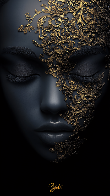 Golden Floral Mask