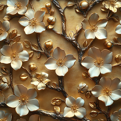 Golden Floral Relief