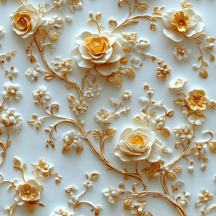 Golden Floral Relief