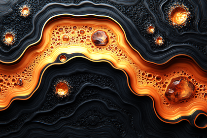 Golden Fluid Abstract