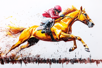 Golden Gallop Watercolor