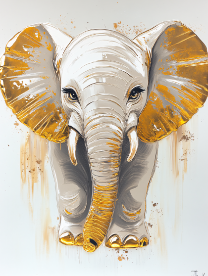 Golden Glimmer Elephant