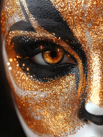 Golden Glitter Eye Makeup