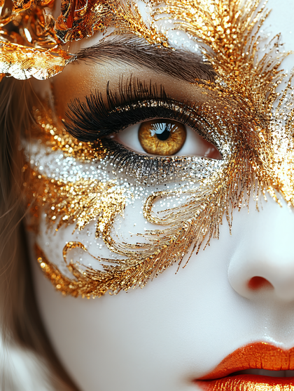 Golden Glitter Eye Makeup