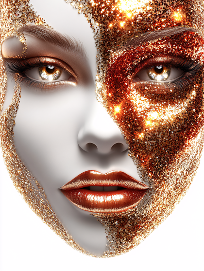Golden Glitter Glamour Face