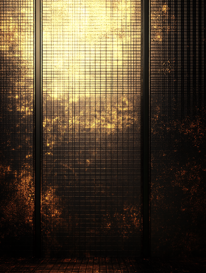 Golden Grid Wall