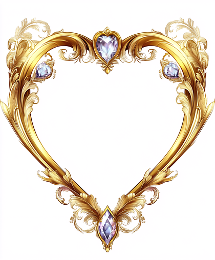 Golden Heart Frame with Jewels