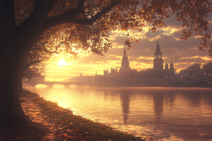 Golden Hour Over Thames River