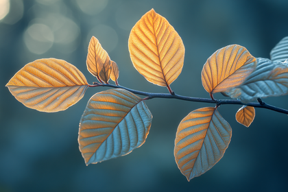 Golden Leaves on Branch