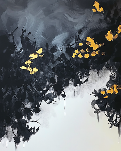 Golden Leaves On Dark Branches