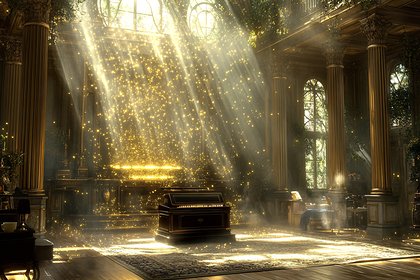 Golden Light-Filled Room