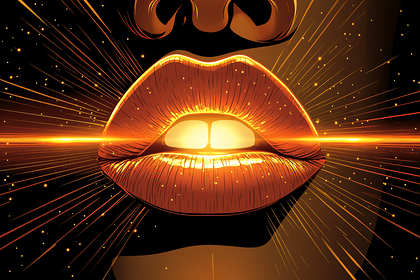 Golden Lips with Radiant Light