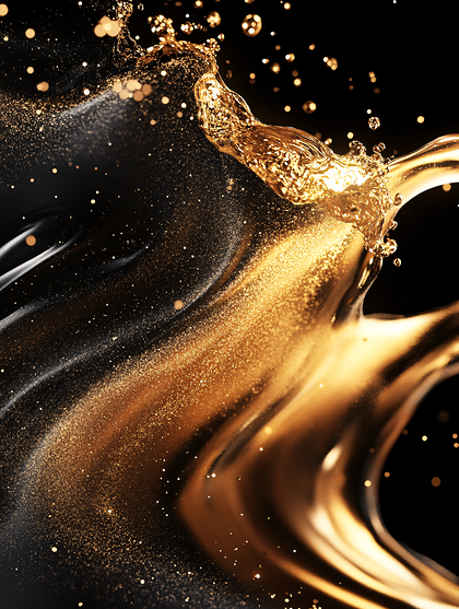 Golden Liquid Splash