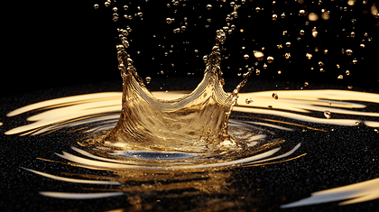 Golden Liquid Splash