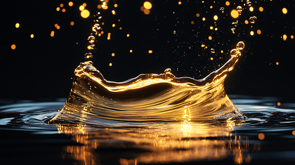 Golden Liquid Splash