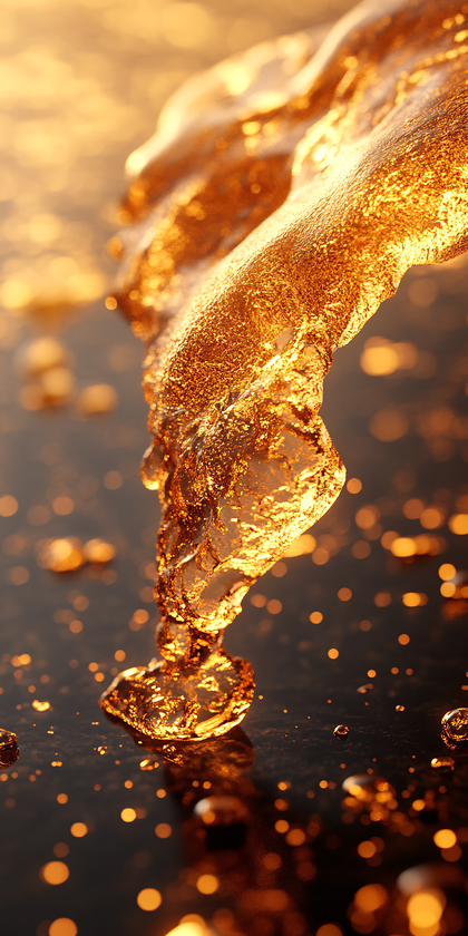 Golden Liquid Splash