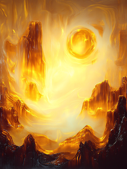 Golden Mountain Landscape