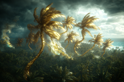 Golden Palm Trees Paradise