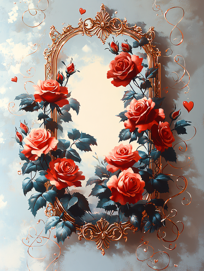 Golden Roses Frame