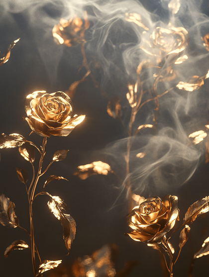 Golden Roses in Smoke