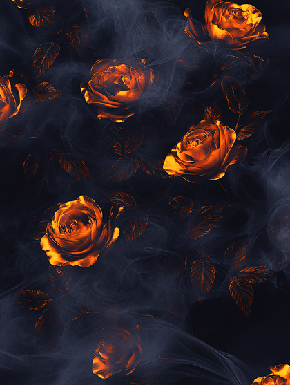 Golden Roses In Smoke