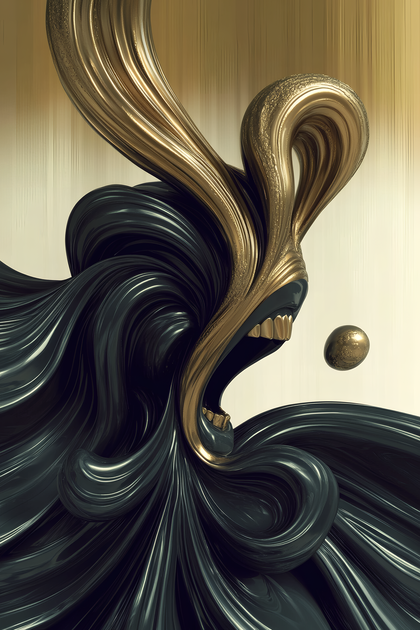 Golden Scream Abstraction