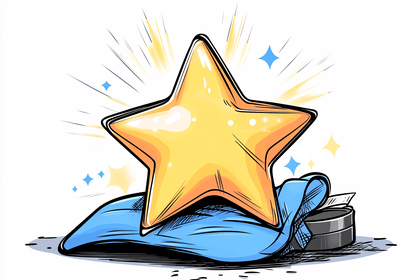 Golden Star On Blue Cloth