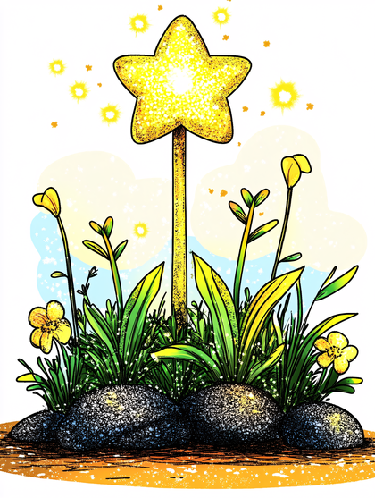 Golden Star Plant in Garden