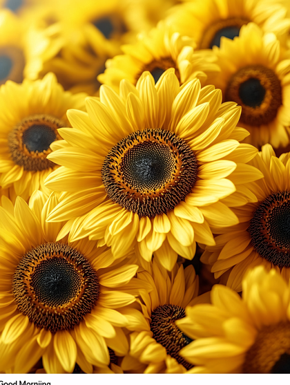 Golden Sunflowers Close-Up