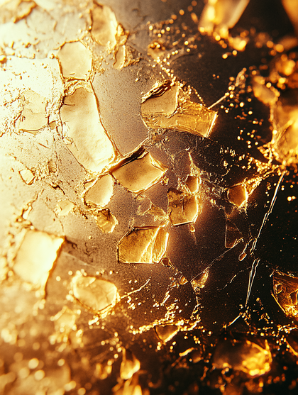 Golden Surface With Cracks And Particles