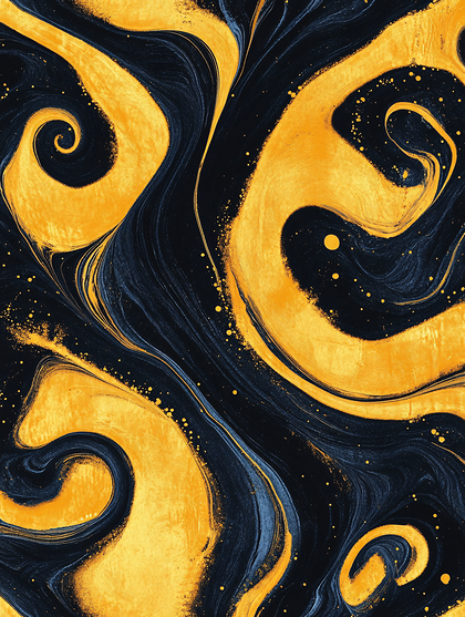 Golden Swirls Abstract
