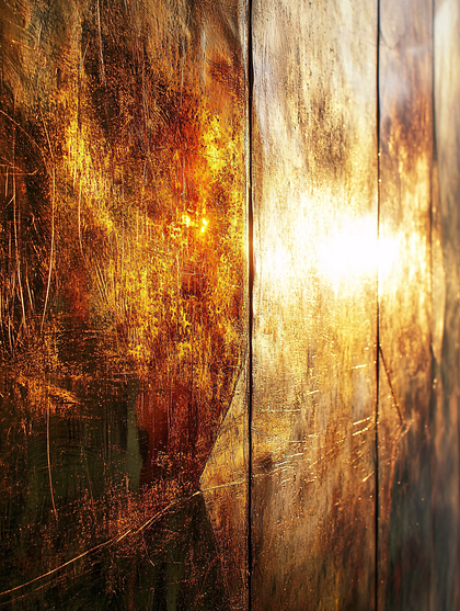 Golden Textured Wooden Surface with Light