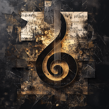 Golden Treble Clef Abstract