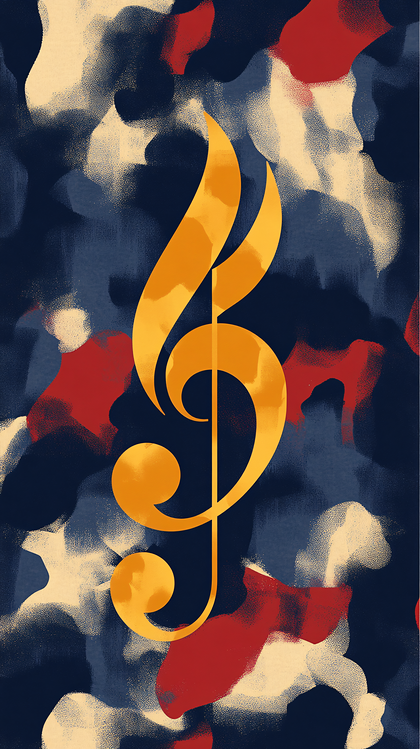 Golden Treble Clef on Abstract Background