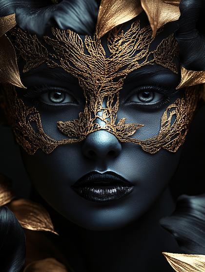 Golden Veiled Woman
