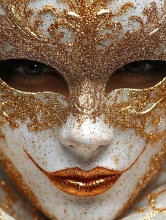 Golden Venetian Mask Close-Up